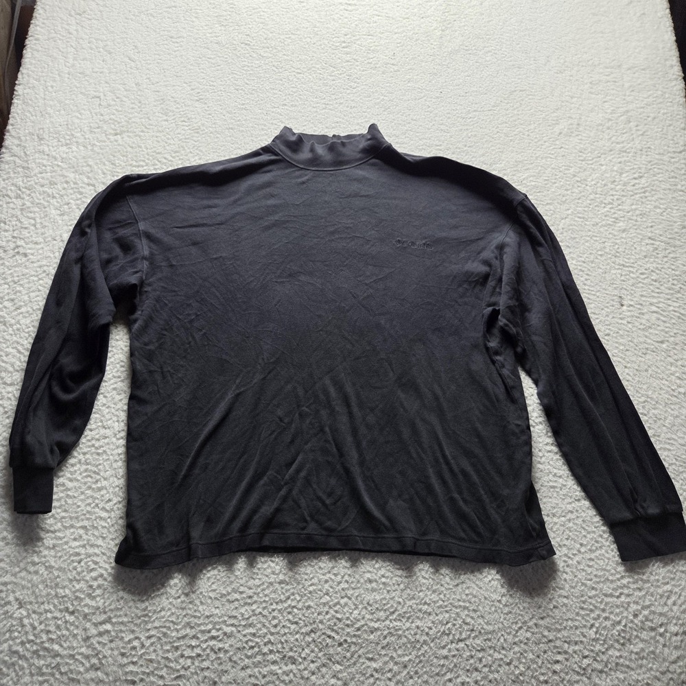 Columbia Shirt Mens XL Gray Long Sleeve Mock Neck Cotton Tee Top Casual